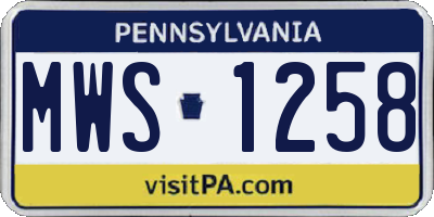 PA license plate MWS1258