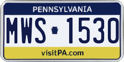 PA license plate MWS1530