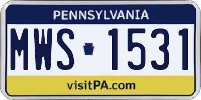 PA license plate MWS1531