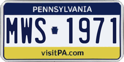 PA license plate MWS1971