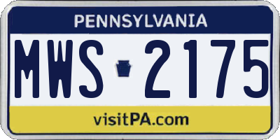 PA license plate MWS2175