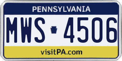 PA license plate MWS4506