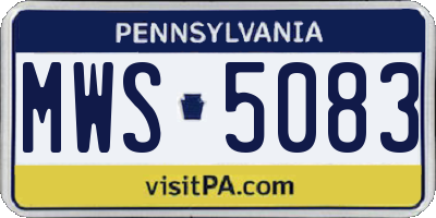 PA license plate MWS5083