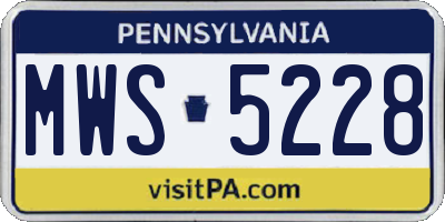PA license plate MWS5228