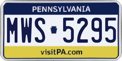 PA license plate MWS5295