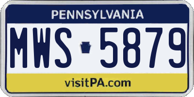 PA license plate MWS5879