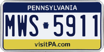 PA license plate MWS5911