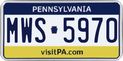 PA license plate MWS5970