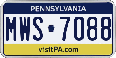 PA license plate MWS7088