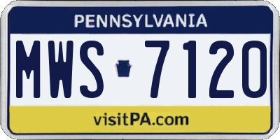 PA license plate MWS7120