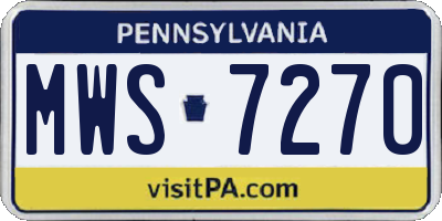 PA license plate MWS7270