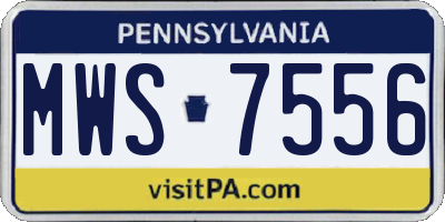 PA license plate MWS7556