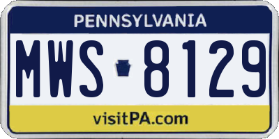 PA license plate MWS8129