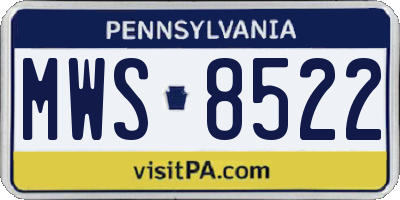 PA license plate MWS8522