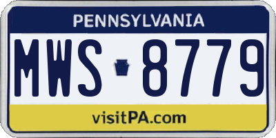 PA license plate MWS8779