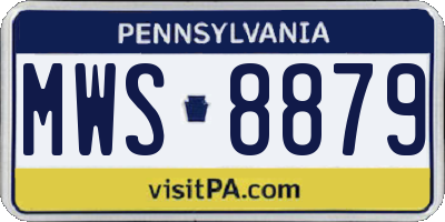 PA license plate MWS8879