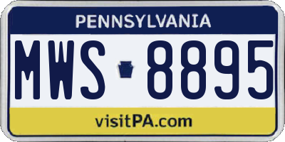 PA license plate MWS8895