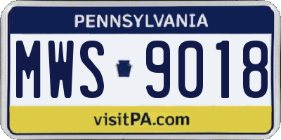 PA license plate MWS9018