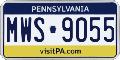PA license plate MWS9055