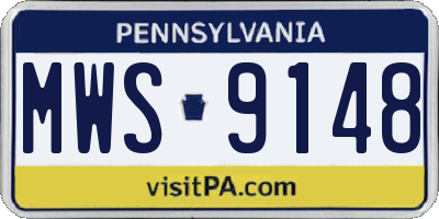 PA license plate MWS9148