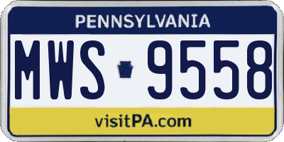PA license plate MWS9558