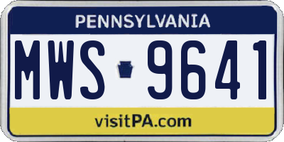 PA license plate MWS9641