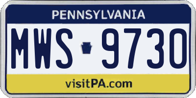PA license plate MWS9730