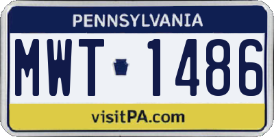 PA license plate MWT1486