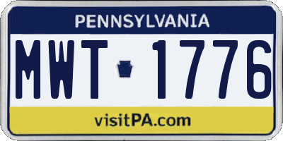 PA license plate MWT1776