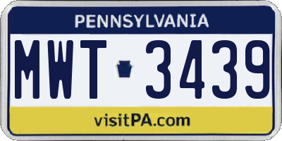 PA license plate MWT3439
