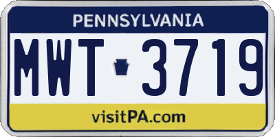 PA license plate MWT3719
