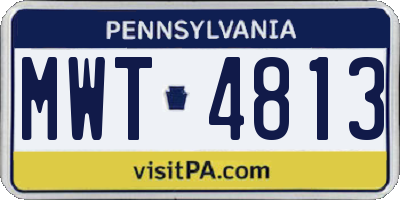 PA license plate MWT4813