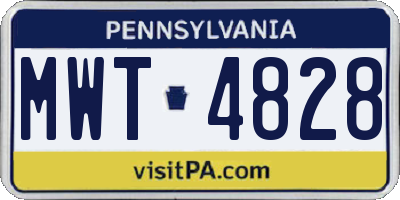 PA license plate MWT4828