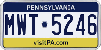 PA license plate MWT5246
