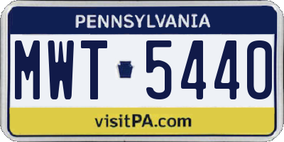 PA license plate MWT5440