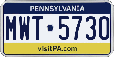 PA license plate MWT5730