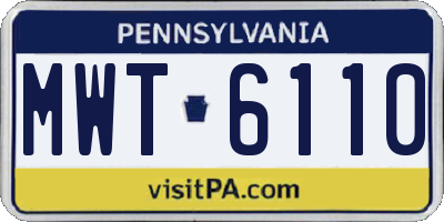PA license plate MWT6110