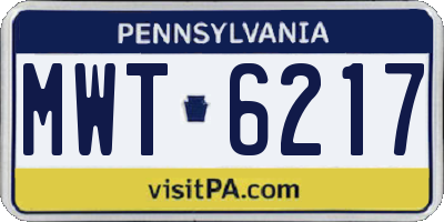 PA license plate MWT6217