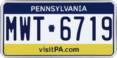 PA license plate MWT6719