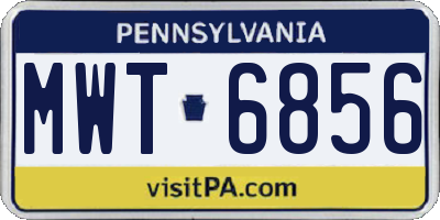 PA license plate MWT6856