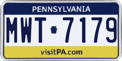 PA license plate MWT7179