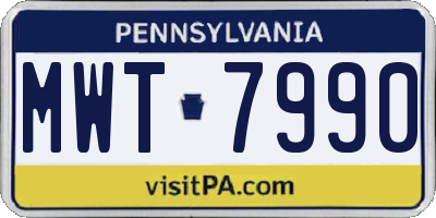 PA license plate MWT7990