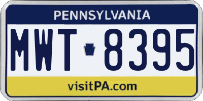 PA license plate MWT8395