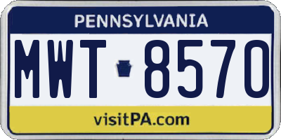 PA license plate MWT8570