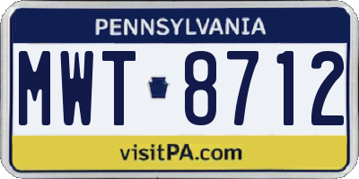 PA license plate MWT8712