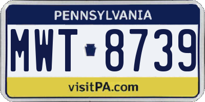 PA license plate MWT8739