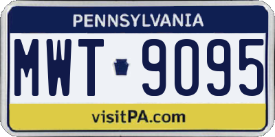PA license plate MWT9095