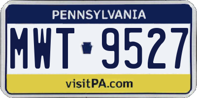 PA license plate MWT9527
