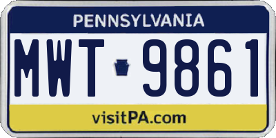 PA license plate MWT9861