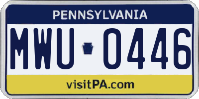 PA license plate MWU0446
